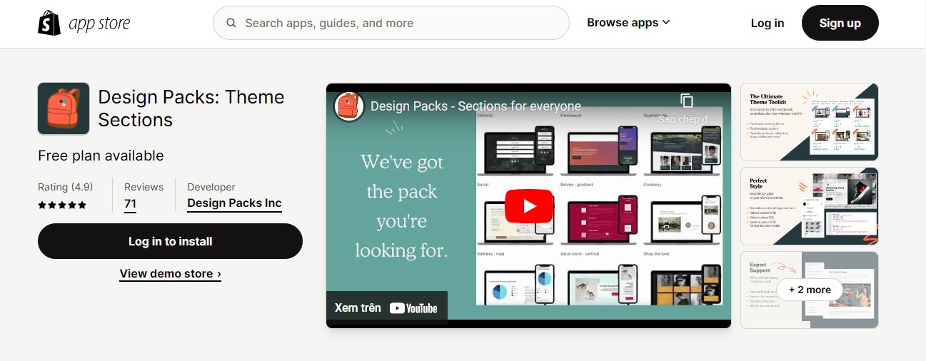 Design Packs: Theme Sections